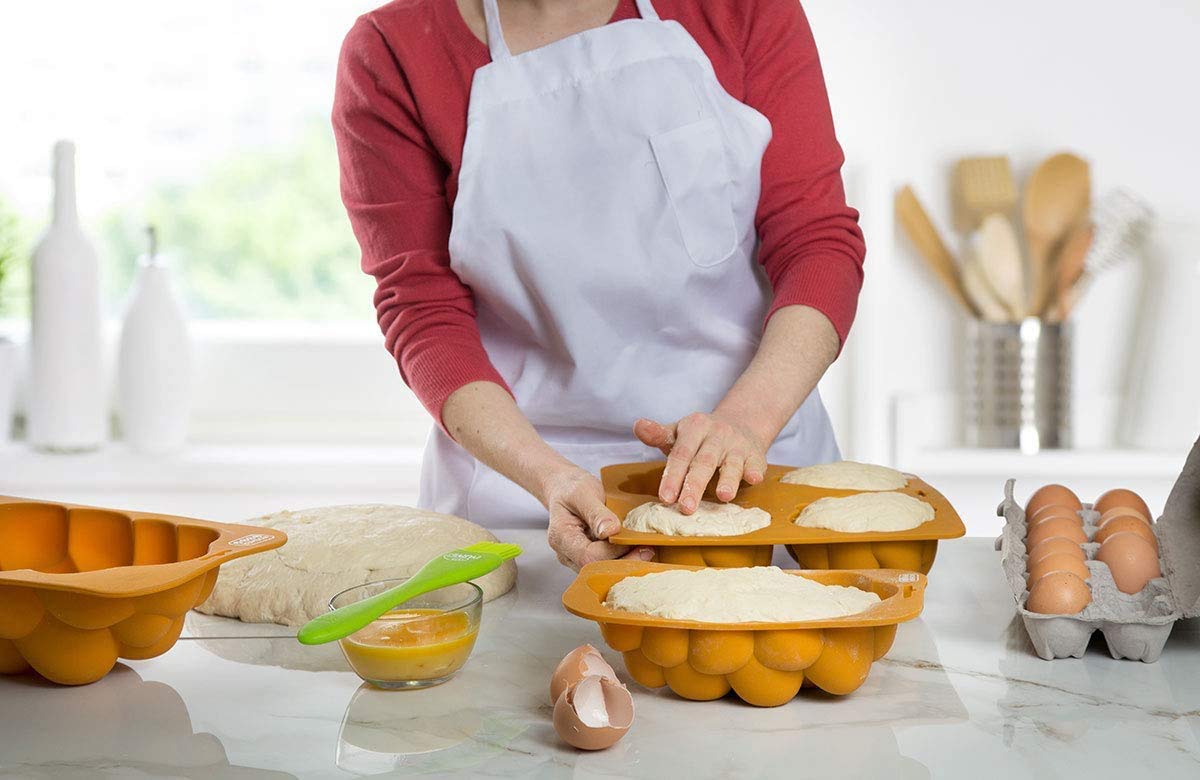 Premium Silicone Braided Challah Mold - Large Oval Bread Baking Pan for Perfect Homemade Challah - No Shaping Required - Ideal for Jewish Holidays, Shabbat & Home Baking