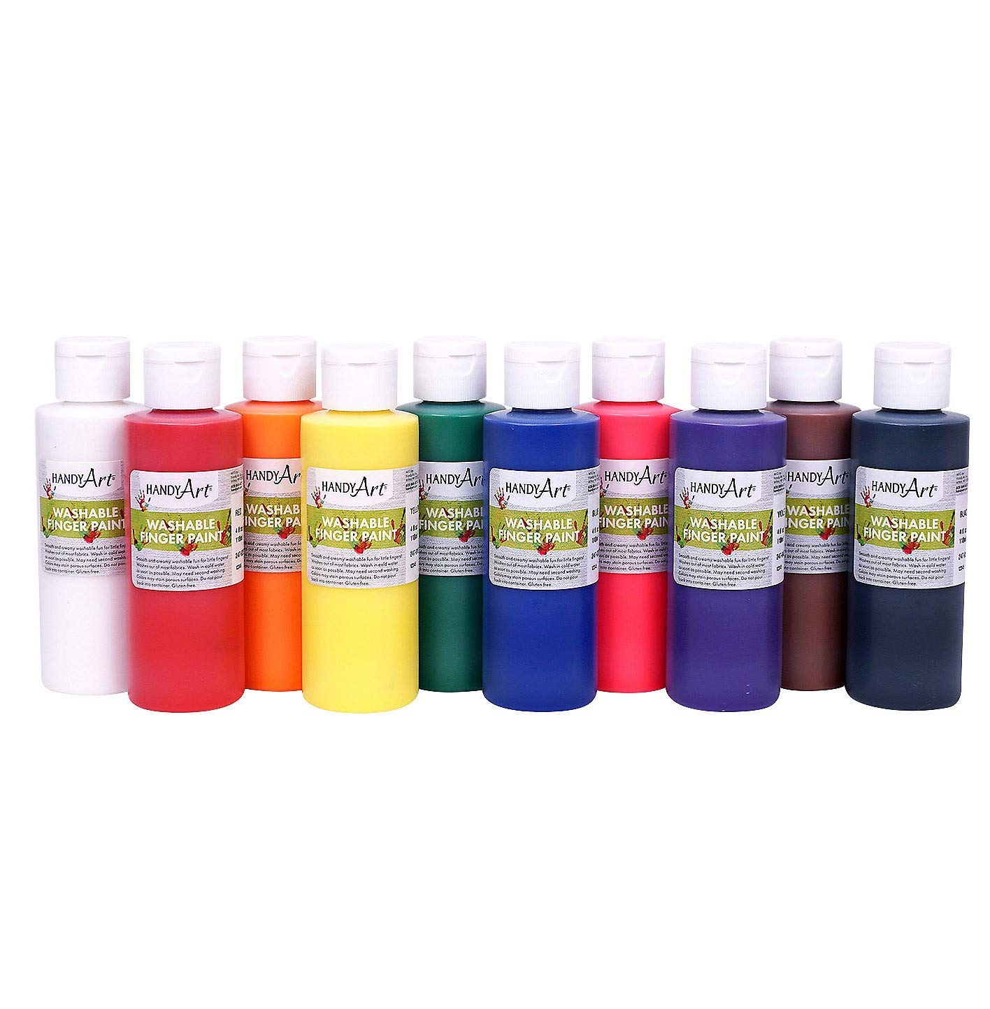 Non-Toxic Finger Paint Set for Kids - 10 Vibrant Colors in 4oz Bottles - Washable & Safe DIY Art Supplies for Toddlers & Preschoolers - Perfect for Classroom Activities, Birthday Parties & Creative Play