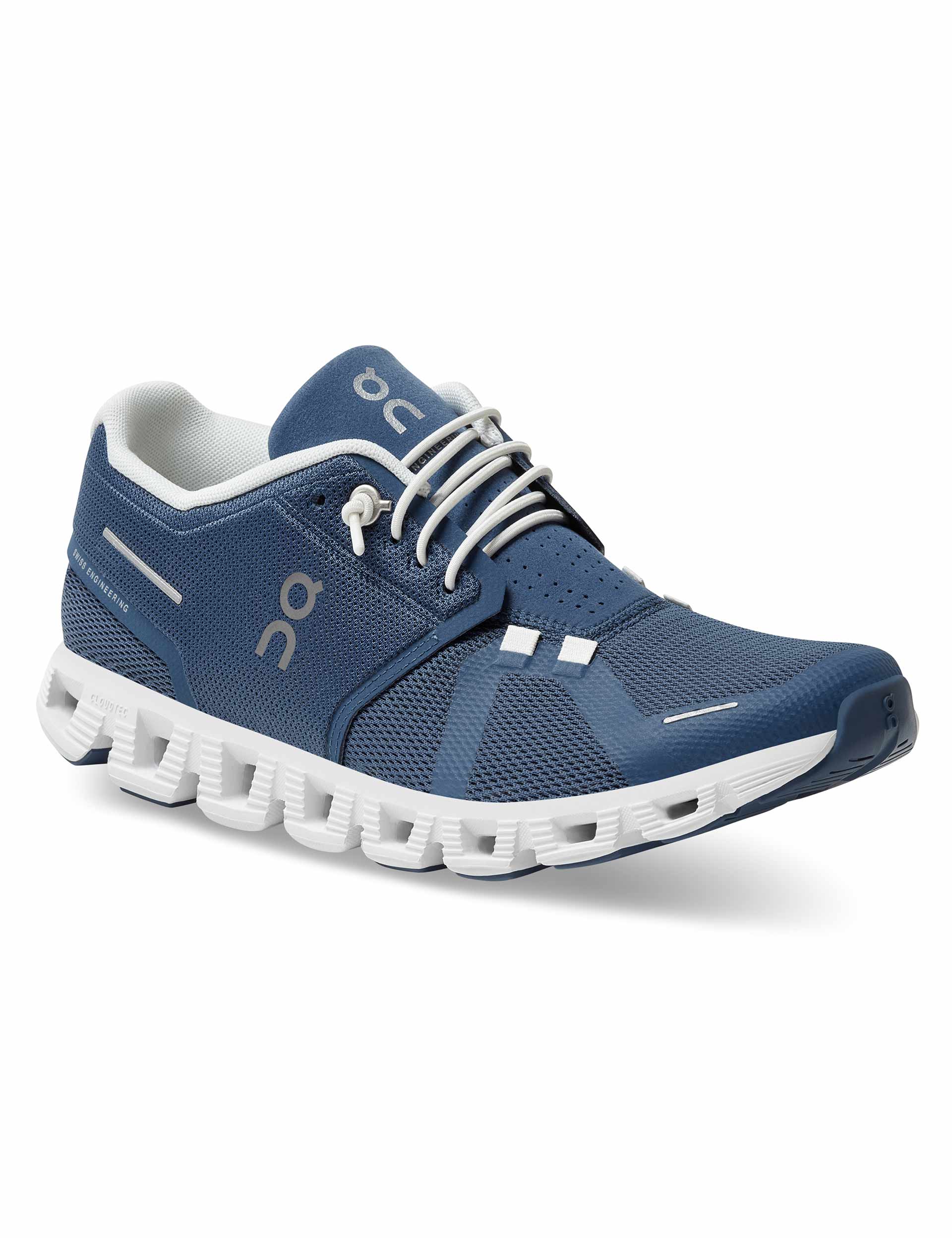 Cloud 5 Running Shoes - Lightweight Denim & White Sneakers for Men & Women - Perfect for Jogging, Gym Workouts & Casual Wear