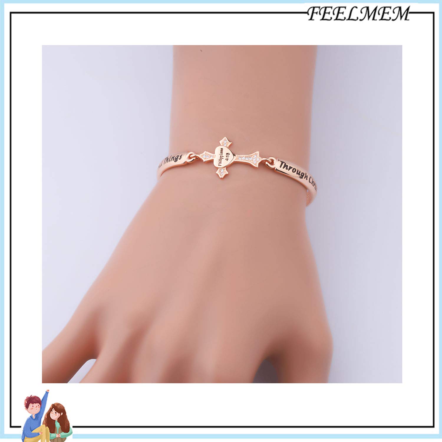 Philippians 4:13 Christian Bracelet - I Can Do All Things Cross Charm for Women | Faith Jewelry & Gifts
