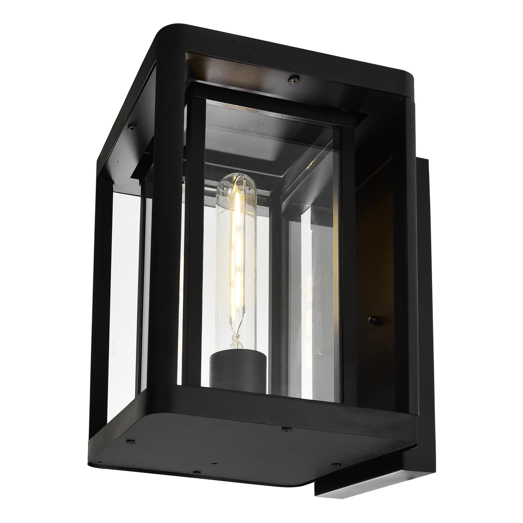 CWI Lighting Mulvane 1-Light Black Outdoor Wall Light Fixture - Weatherproof Exterior Sconce for Porch, Patio, and Garden Lighting