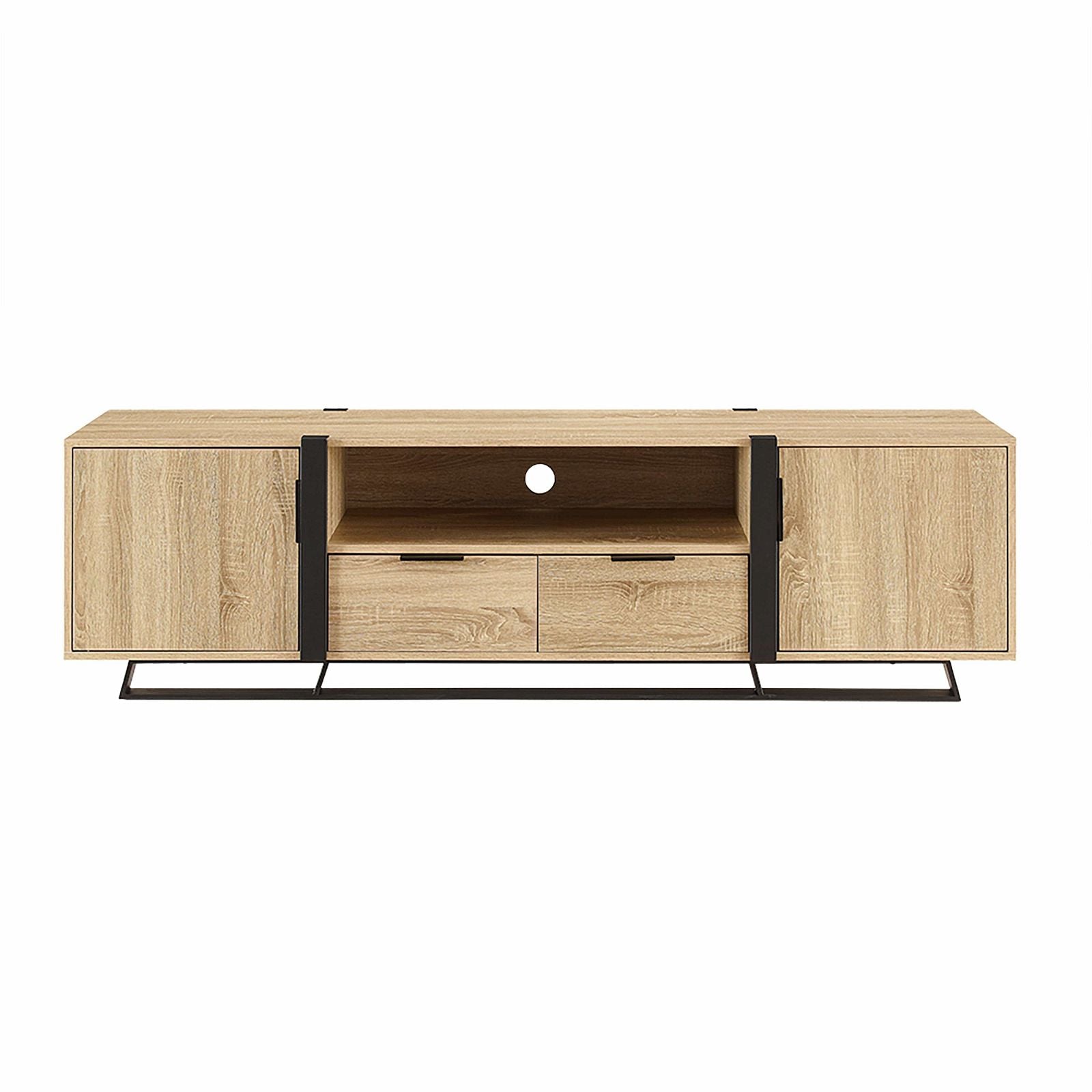 Criterion Oak CAPRI Entertainment Unit - Modern TV Stand with Storage Cabinet for Living Room, Bedroom & Home Theater Setup