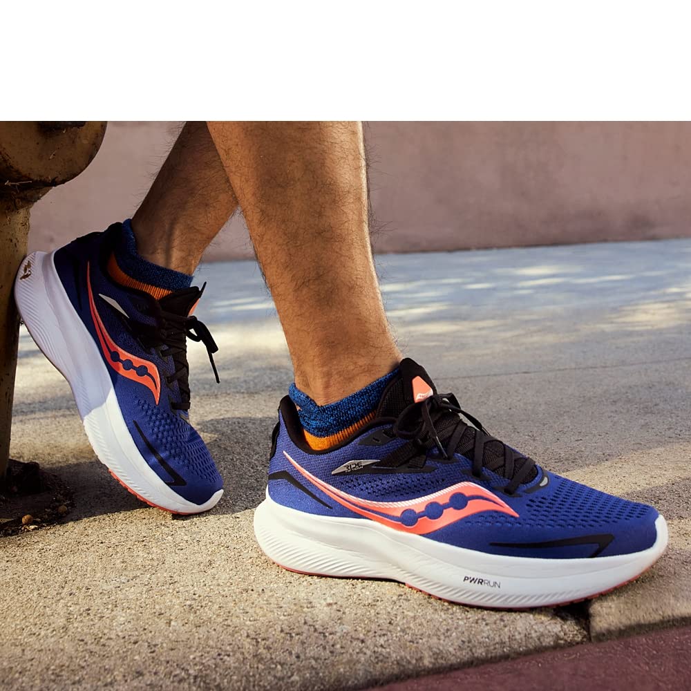 Saucony Men's Ride 15 Running Shoes - Lightweight Cushioned Sneakers for Road Running & Jogging | Perfect for Marathon Training & Daily Workouts