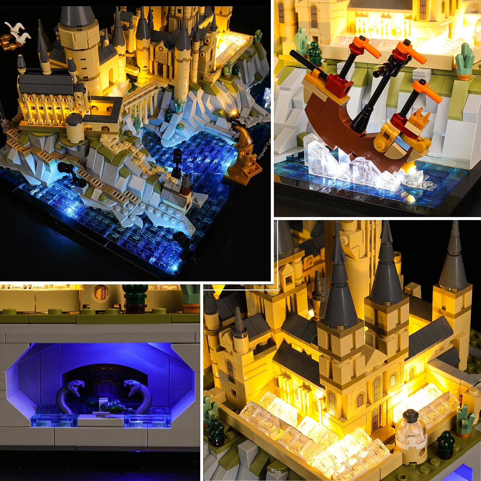 Kyglaring LED Lighting Kit for Lego 76419 Harry Potter Hogwarts Castle and Grounds - Remote Control Light Set for Building Blocks - Perfect for Display, Photography, and Nighttime Showcase