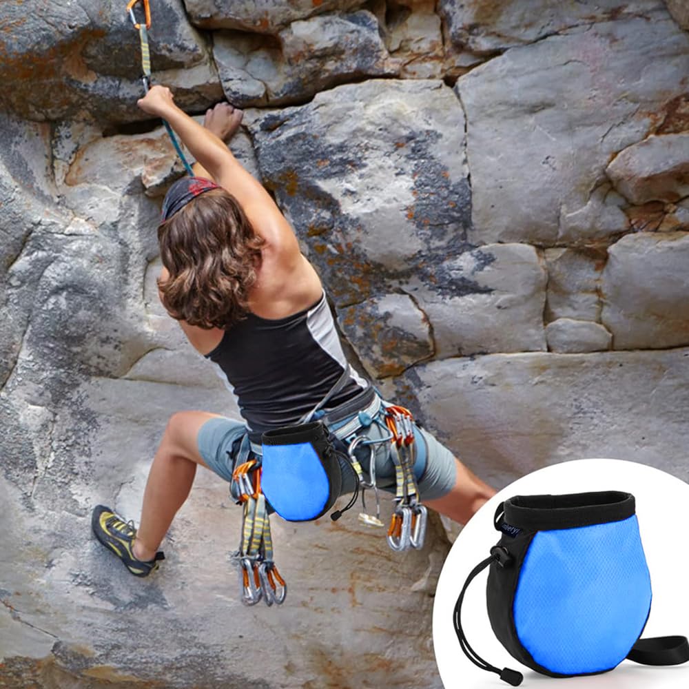 Premium Adjustable Black Chalk Bag for Rock Climbing - Lightweight & Secure Grip - Perfect for Bouldering, Gym Training & Outdoor Climbing Adventures