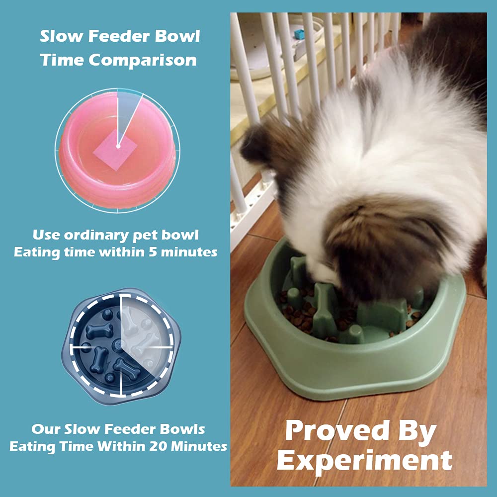CAISHOW Slow Feeder Dog Bowl - Anti-Gulping Pet Food Dish for Healthy Eating, Bloat Prevention & Mental Stimulation - Non-Slip Interactive Design for Small & Medium Dogs - Perfect for Fast Eaters, Mealtime Enrichment & Portion Control