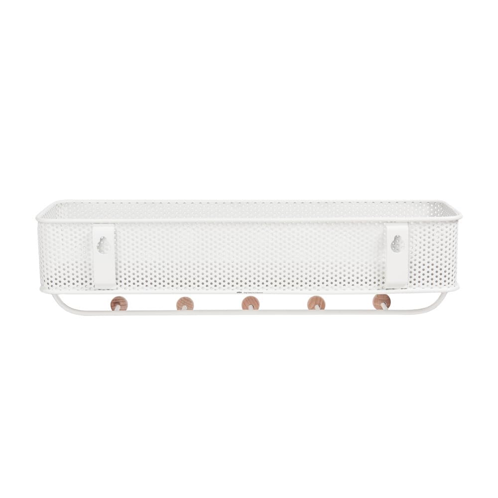 Umbra Estique Small Entryway Organizer - Wall Mounted Shelf with Hooks for Keys, Mail & Accessories | Perfect for Hallway, Foyer & Apartment Organization