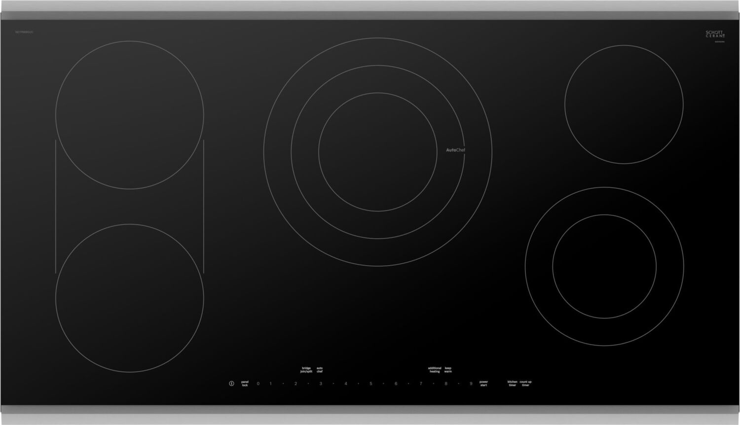 Bosch NETP669SUC Benchmark® 36-Inch Black Electric Cooktop - Surface Mount with Frame - Fast Heating & Precise Control for Modern Kitchens