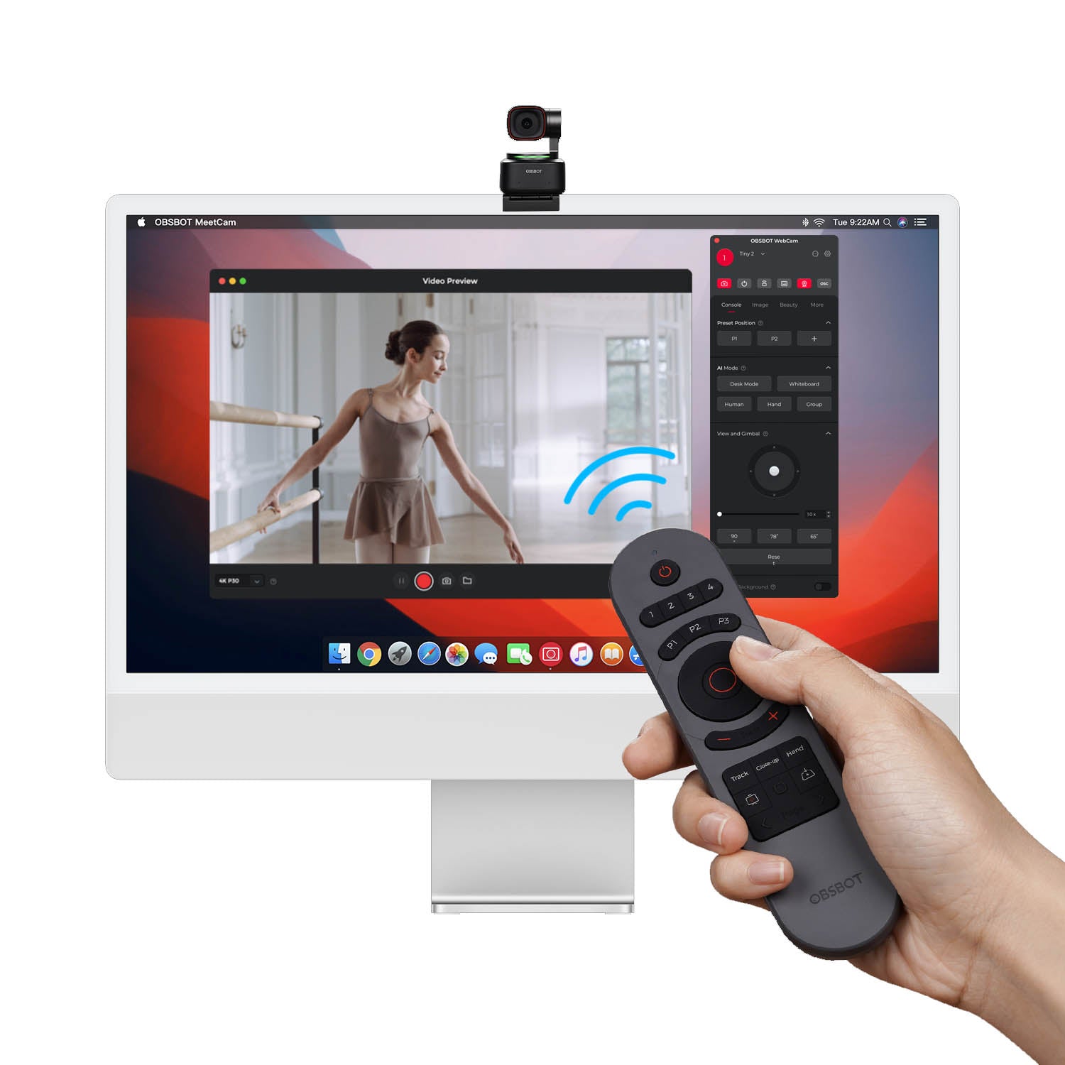 Tiny Smart Remote 2 for Tiny 2 Webcam (ORB 2209 CT) - Compact Wireless Controller for Live Streaming, Video Calls & Content Creation - Perfect for Zoom, YouTube & Remote Work