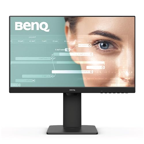 BenQ GW2485TC 24 Inch 1080p IPS Office Monitor with Eye Care Tech, Adaptive Brightness, Height & Tilt Adjustment - Built-in Speakers, Noise Cancelling Mic, Daisy Chain - DisplayPort, HDMI, USB-C - Perfect for Home Office, Coding, and Video Conferencing