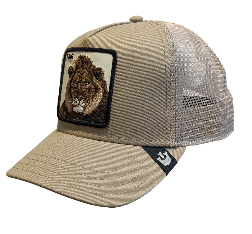 Goorin Bros 'The King Lion' Khaki Trucker Style Baseball Cap for Men & Women - Perfect for Outdoor Activities, Hiking, and Casual Wear