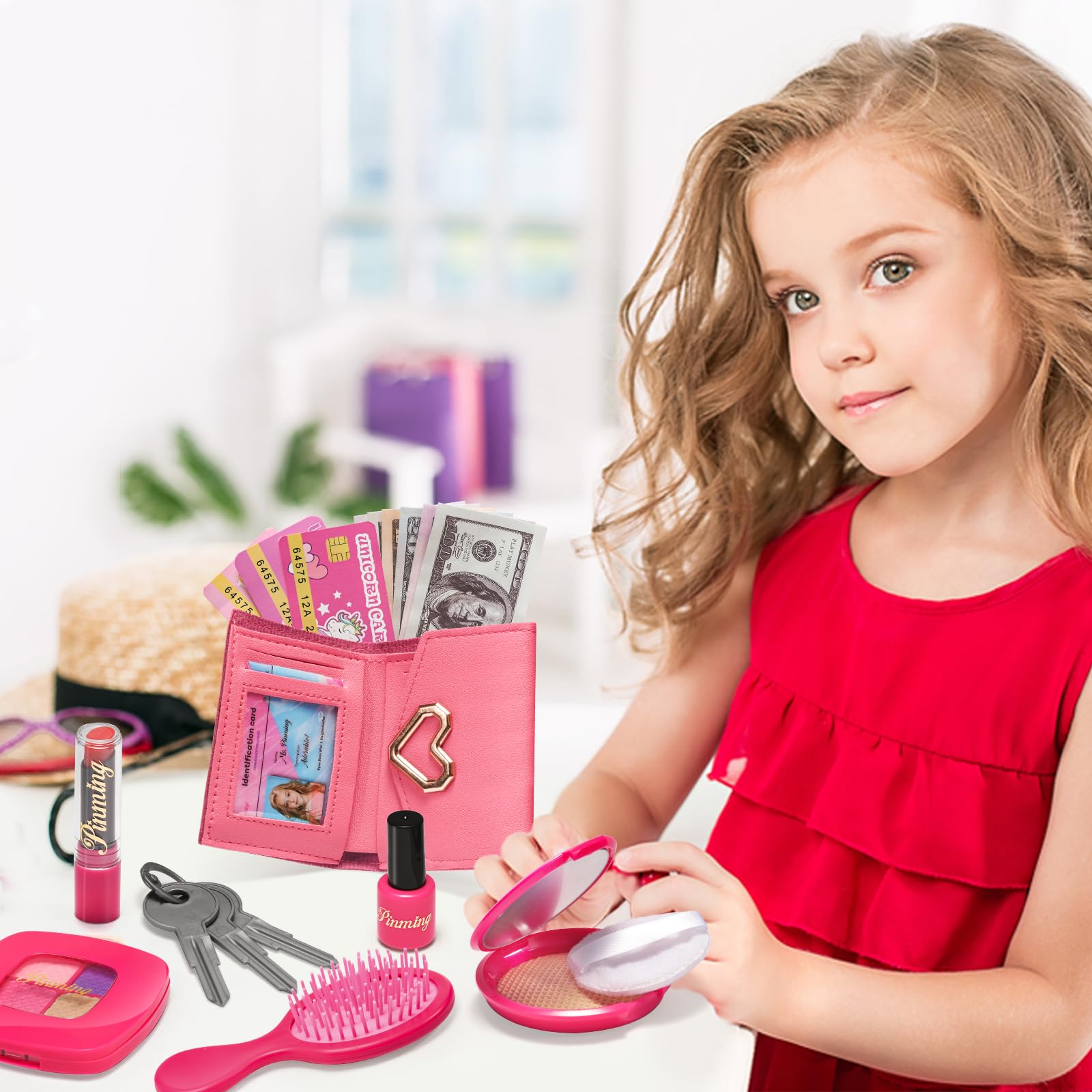 Adorable Little Girls Purse Set - Cute Toddler Handbag with Accessories for 3-6 Year Olds | Pretend Play Toy for Dress Up & Princess Role Play | Perfect Birthday Gift & Valentines Present for Kids | Ideal for Tea Parties, Playdates & Dress-Up Games