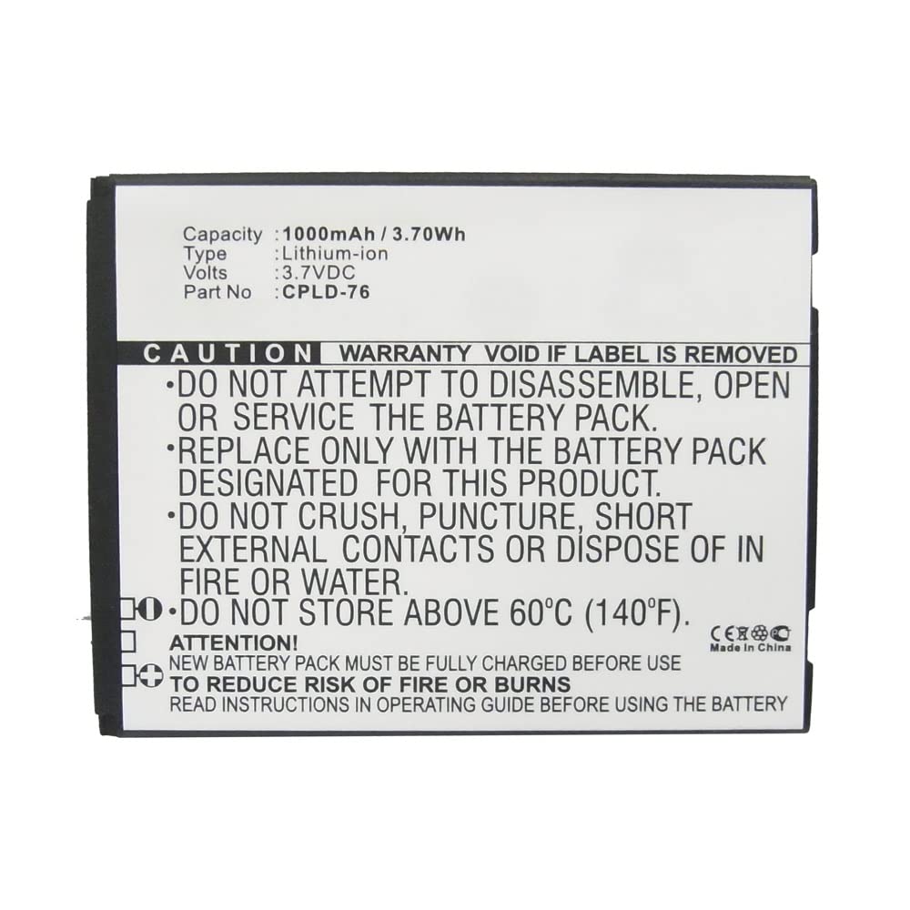 Synergy Digital Coolpad CPLD-76 Battery 1000mAh - for Extended Phone Use