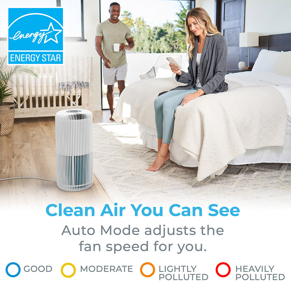 PureZone™ Turbo Smart Air Purifier with HEPA Filter - Remove Dust, Pollen & Pet Dander for Cleaner Air - Perfect for Bedrooms, Offices & Allergy Relief