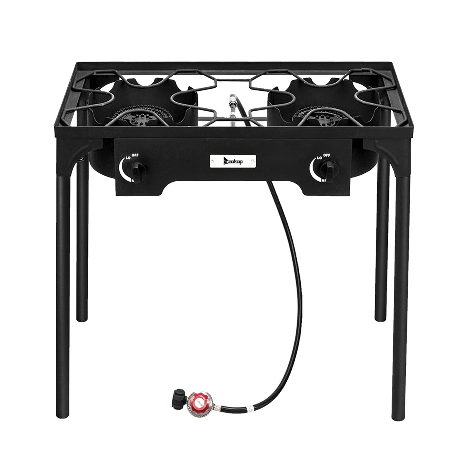 Dual Burner 150,000 BTU High-Pressure Propane Gas Stove - Portable Cast Iron Outdoor Camping Stove for Brewing, Fishing & Backyard BBQs | Perfect for Camping, Tailgating & Picnics