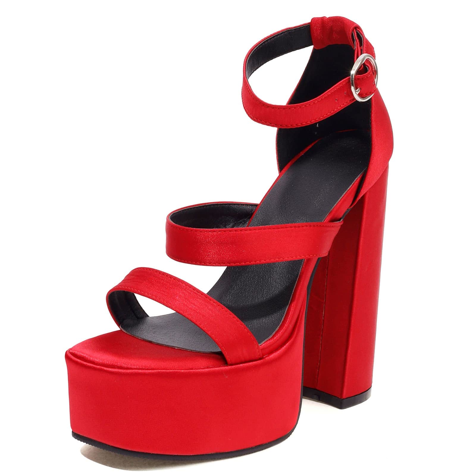 Women's Chunky Heel Platform Sandals - Open Toe Ankle Strap Dress Pumps for Weddings, Parties & Night Out | Comfortable High Heels for Women
