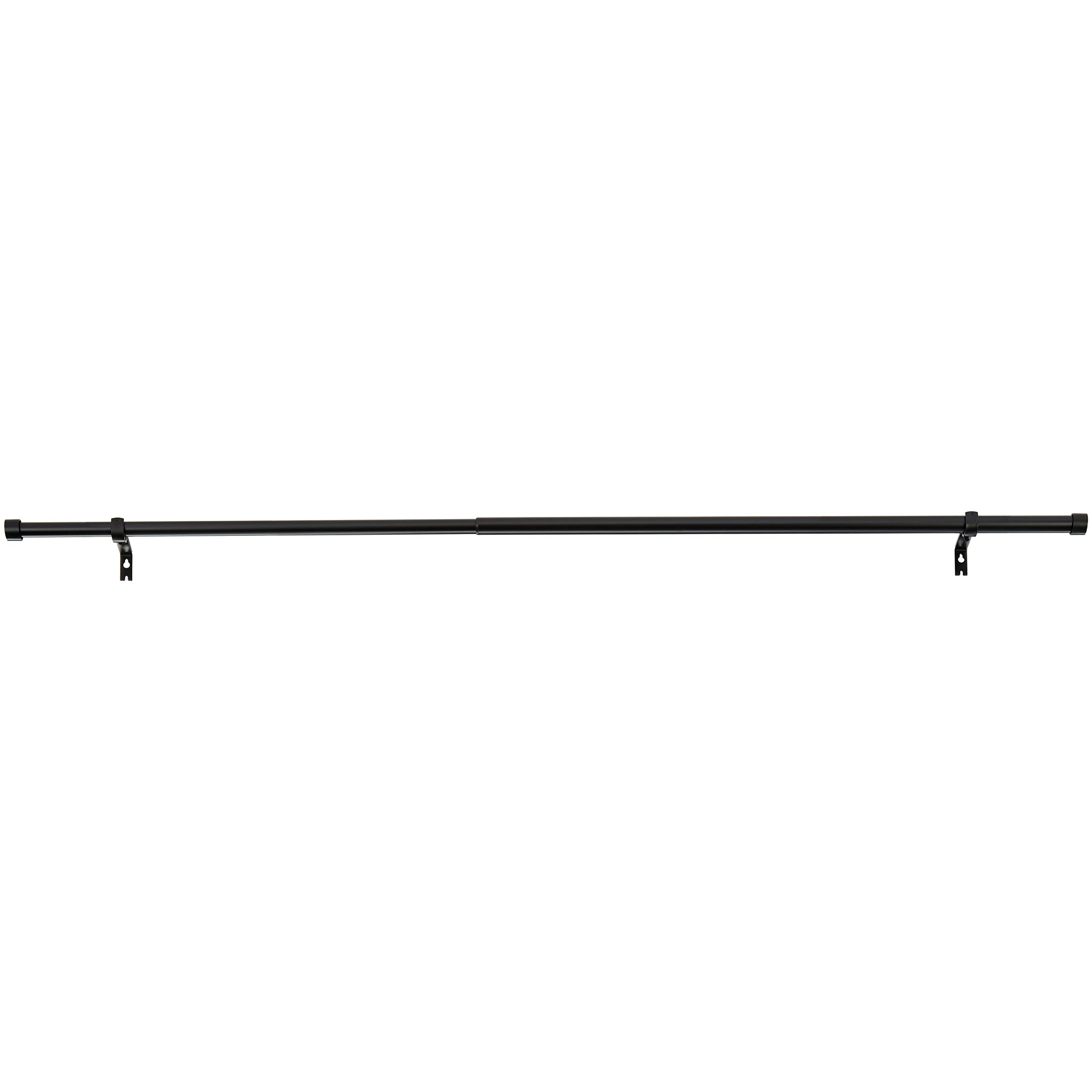 Amazon Basics 1 Inch Adjustable Black Curtain Rod 36 to 72 Inches - Perfect for Living Room, Bedroom & Window Treatments
