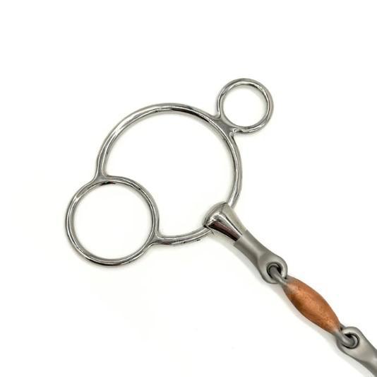 AJR Copper LinkX Two Ring Bit - Durable Horse Training Bit for Western & English Riding - Perfect for Dressage, Trail Riding & Show Jumping