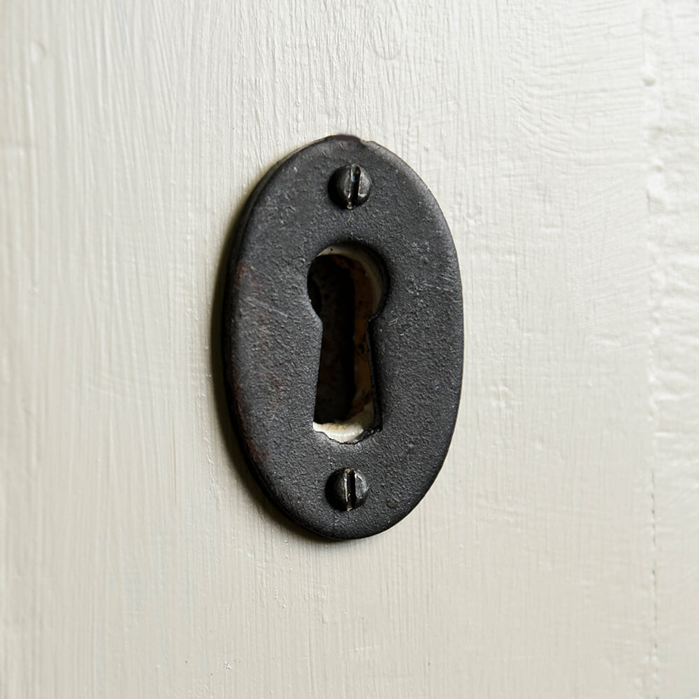 Black Beeswax Oval Escutcheon Plate - Exterior Door Hardware Without Cover - Perfect for Vintage & Rustic Home Decor, Cabinets, and Furniture Restoration