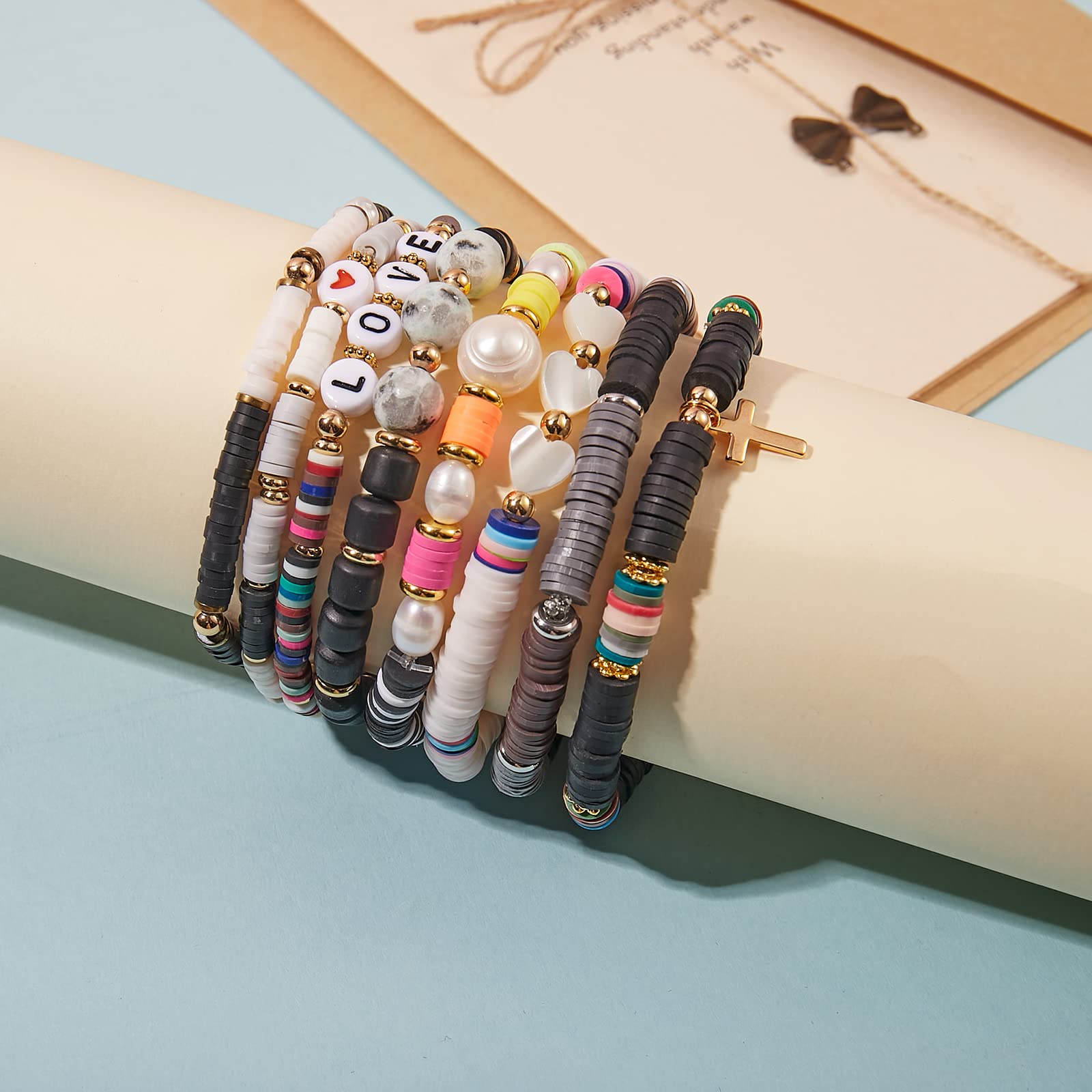 Ornaland Stretch Beaded Bracelets for Women & Men - Stackable Bohemian Surfer Jewelry - Perfect for Summer, Beach, Festival & Everyday Wear
