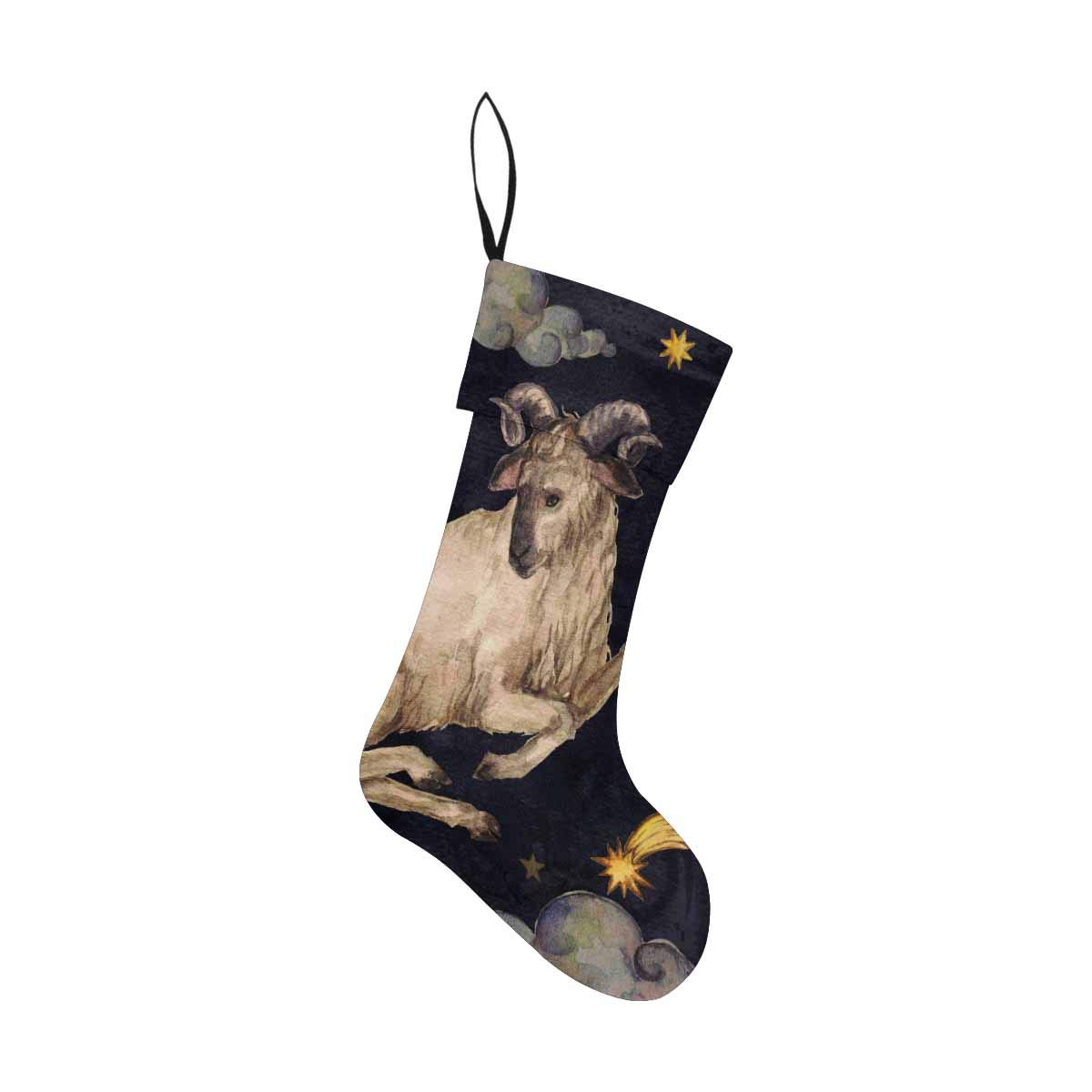 INTERESTPRINT Watercolor Zodiac Sign Aquarius Double-Layer Christmas Stockings - Perfect for Holiday Decor, Gift Giving & Astrology Lovers
