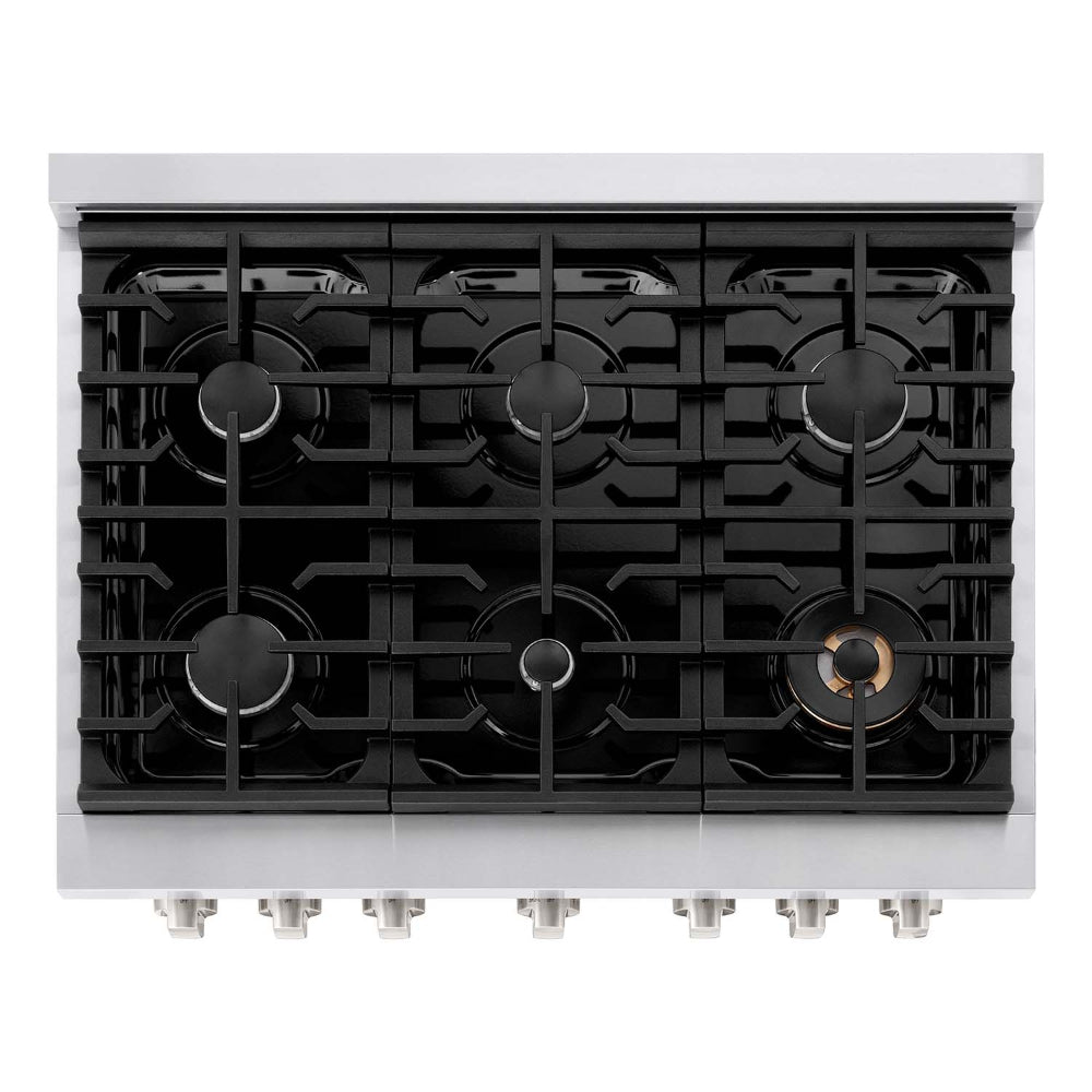 ZLINE 36 Inch Stainless Steel Kitchen Package - Gas Range, Range Hood, Microwave Drawer, Dishwasher & Beverage Fridge (5KP SGRRH36 MWDWV RBV) | Premium Appliance Bundle for Modern Kitchens, Home Chefs & Entertaining
