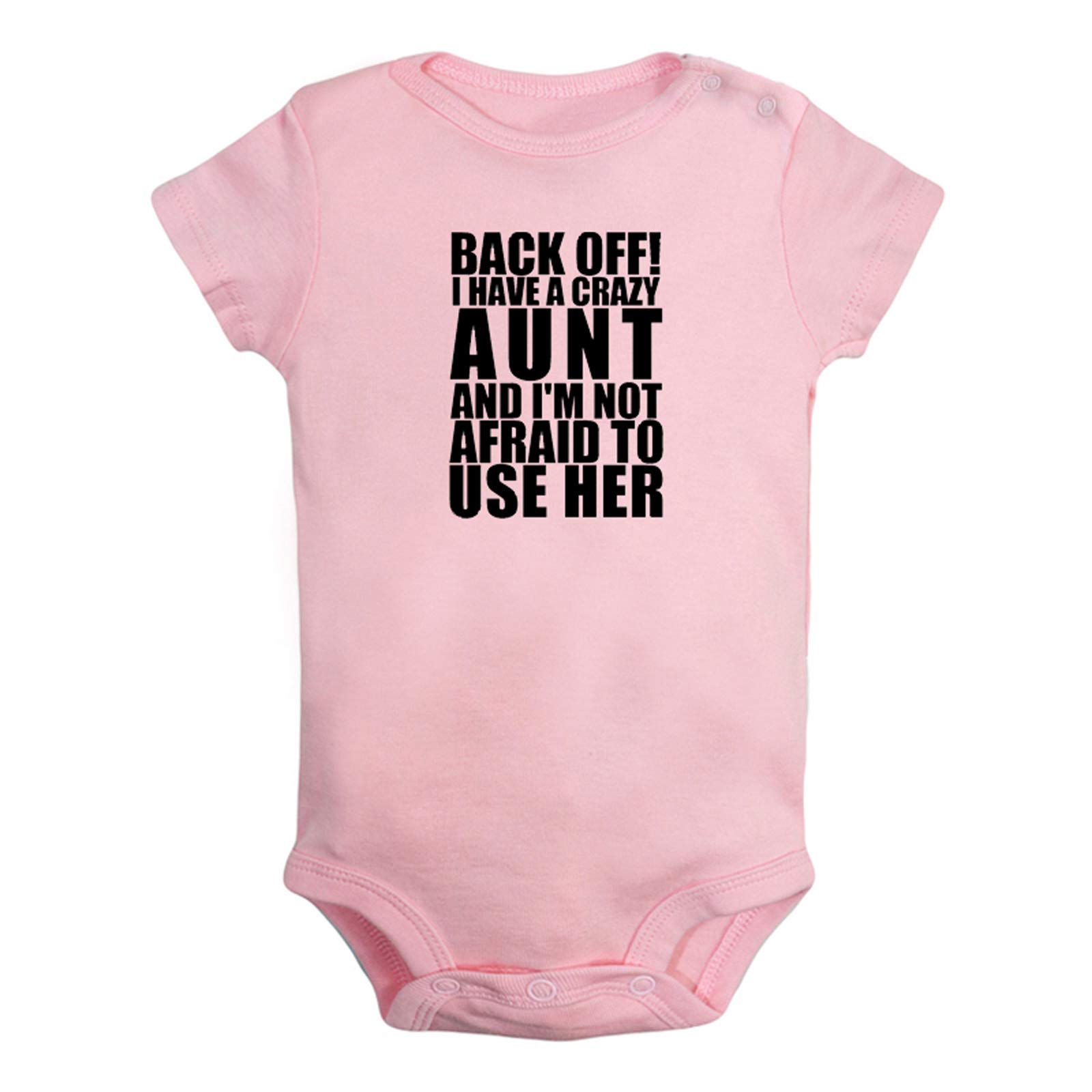 iDzn Pack of 2 Funny Baby Romper Bodysuits - 'Back Off! I Have A Crazy Aunt' & 'My Aunt Loves Me More Than Tacos' Infant Jumpsuit Outfits for Newborns, Photo Shoots & Family Gatherings
