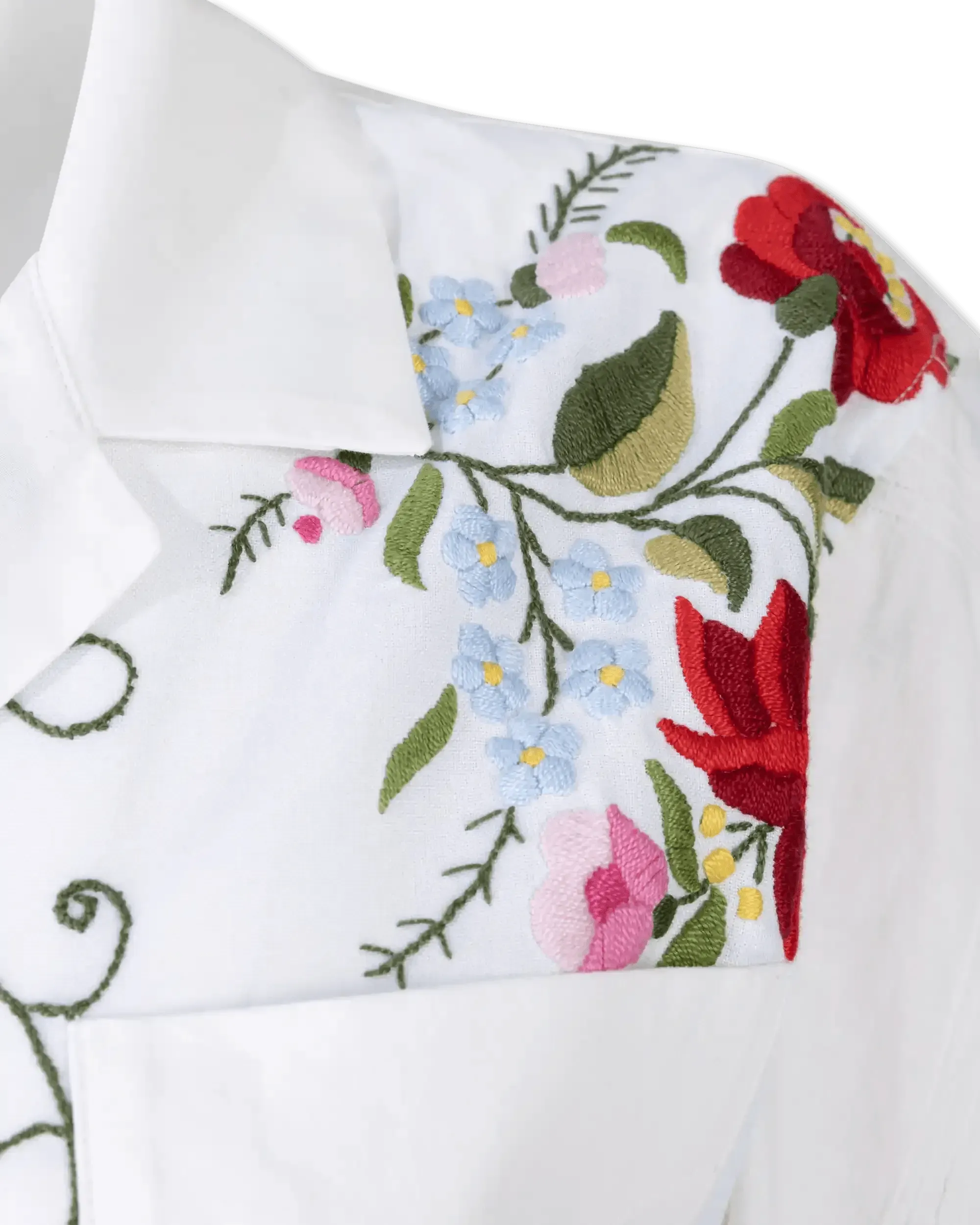Stylish Embroidered Linen Shirt for Men & Women | Breathable Summer Casual Top | Perfect for Beach Vacations, Outdoor Picnics & Boho Fashion