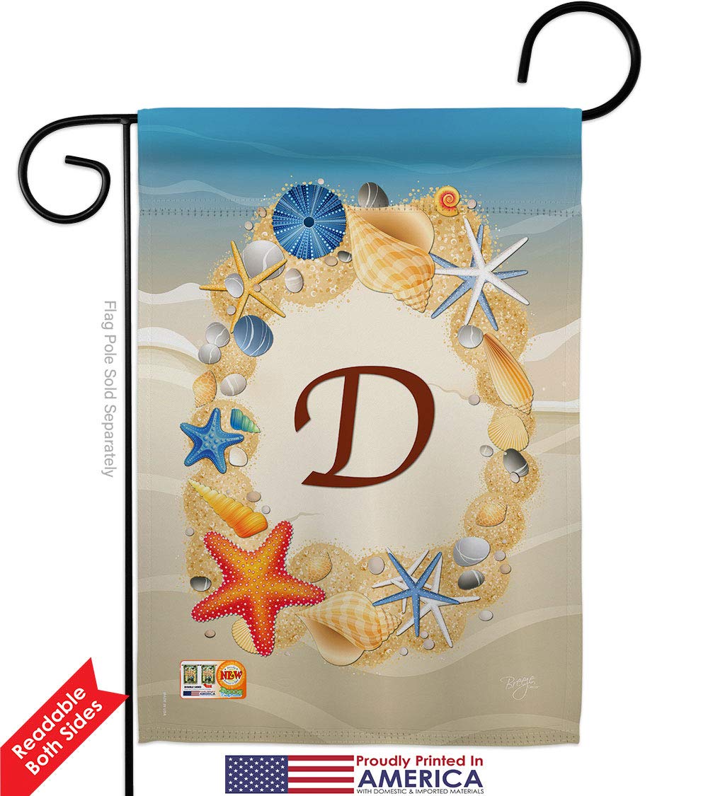 Summer Monogram Garden Flag Set - Coastal Beach Decor for Outdoor Yard