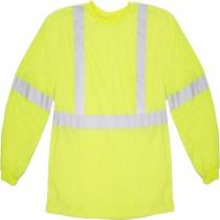 ANSI Class 3 High Visibility Lime Safety T-Shirt - 12 Pack - Long Sleeve Work Shirt for Construction, Road Work & Night Safety