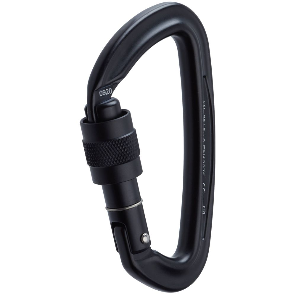 NRS Sliq Screw Lock Carabiner - Heavy Duty Climbing Carabiner with Locking Gate for Rock Climbing, Hiking & Outdoor Gear (Black) - Perfect for Safety Belay, Keychains & Equipment Attachment