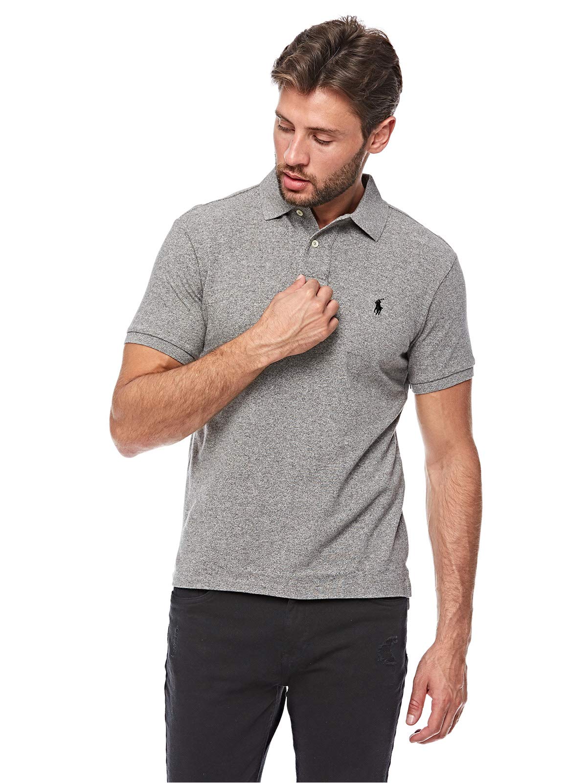 POLO RALPH LAUREN Men's Custom Slim Fit Polo Shirt - Breathable Cotton, Classic Collar for Golf, Business & Casual Wear