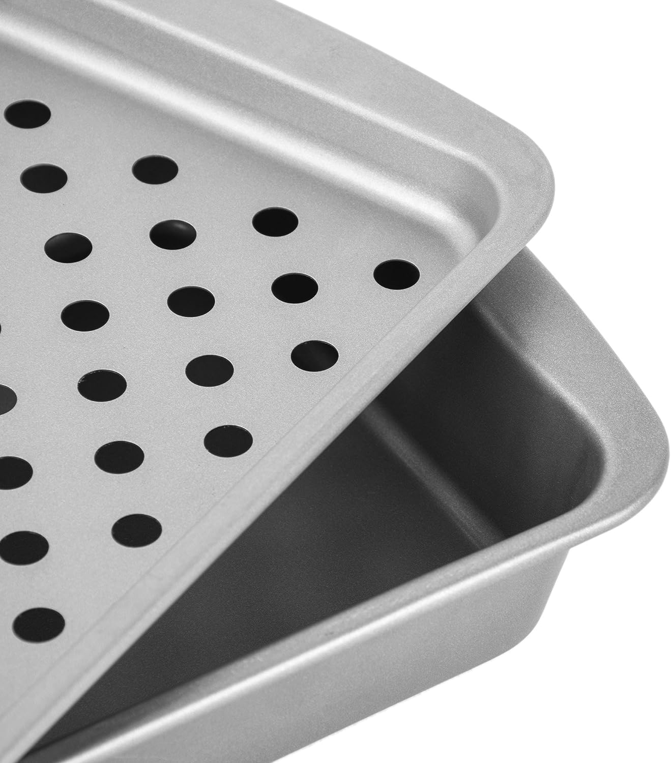 Nonstick Toaster Oven Bakeware Set - 2-Piece Broil & Roast Pan Kit (6.5
