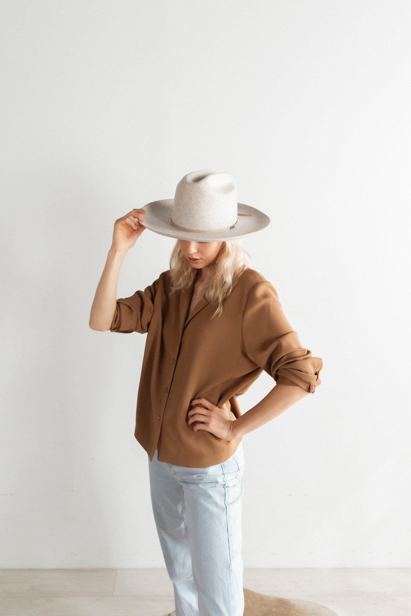 Ezra Western Hat Mix Grey - Distressed Cowboy Hat for Men & Women - Perfect for Rodeo, Country Music Festivals & Outdoor Adventures