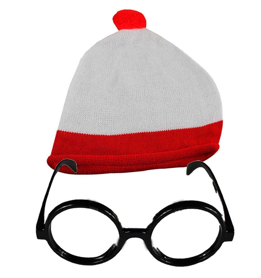 Trendy Men's Bobble Hat & Fake Lens Glasses Set - Perfect for Book Week, Reading Events & Winter Fashion Accessories
