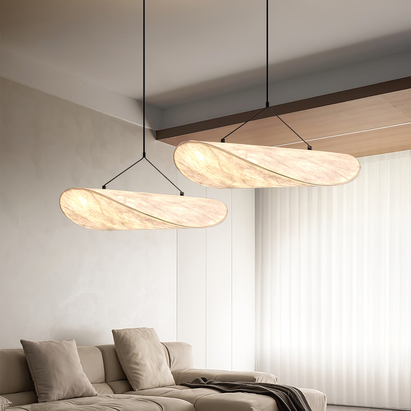 Modern Tense Pendant Lamp - Adjustable Hanging Light Fixture for Kitchen Island, Dining Room & Bedroom - Industrial Style Ceiling Lighting with Vintage Edison Bulbs