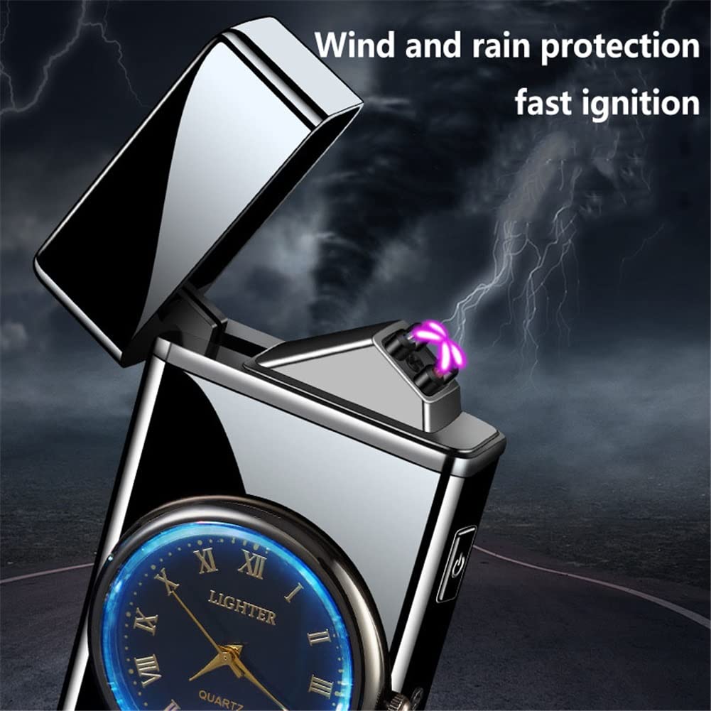 USB Rechargeable Plasma Arc Lighter with LED for Camping Gifts