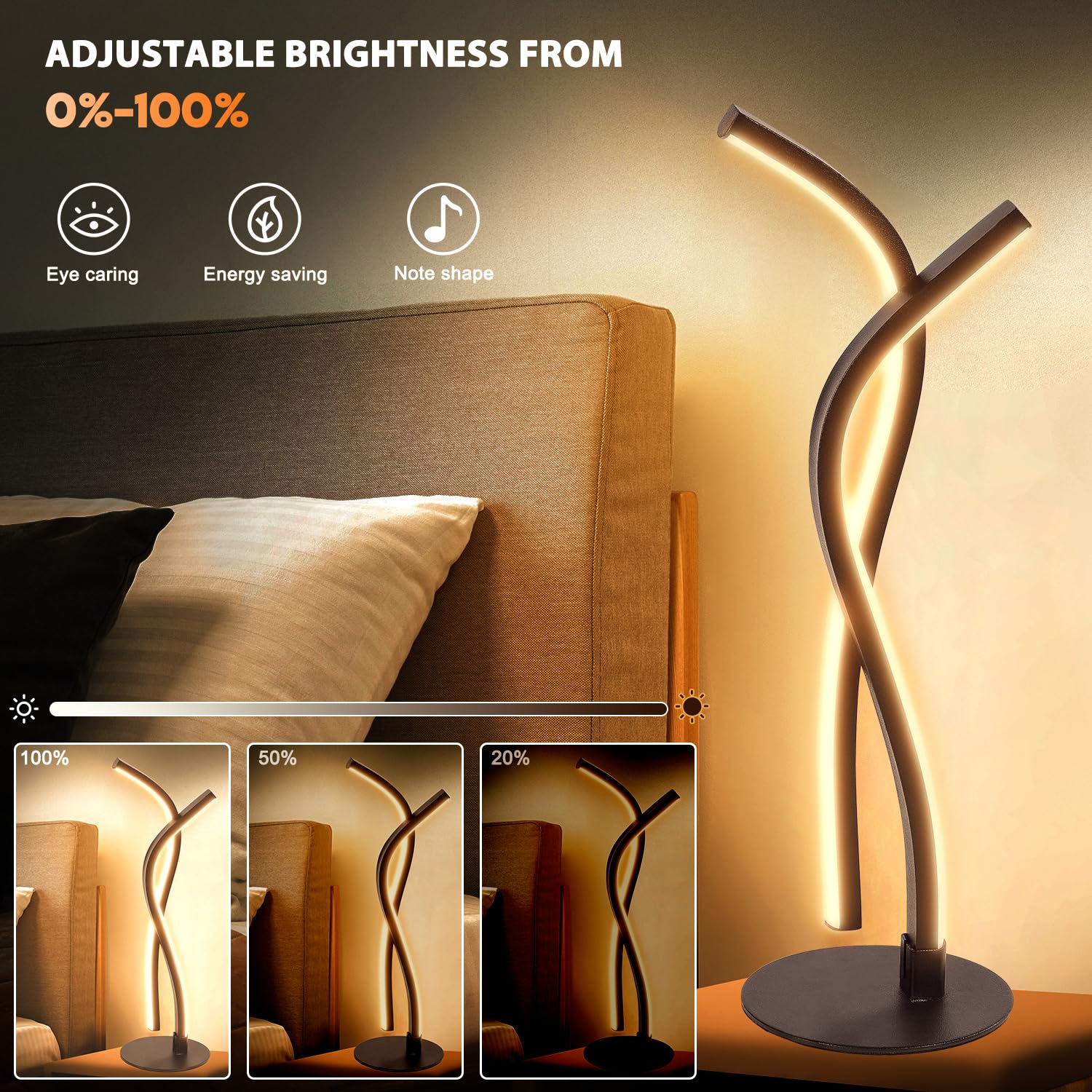 Wefomey Smart LED Table Lamp - RGBW IC Color Changing Dimmable Night Light with App & Remote Control, USB-Powered Modern Bedside Lamp for Bedroom, Living Room & Office | Perfect for Reading, Relaxation & Mood Lighting