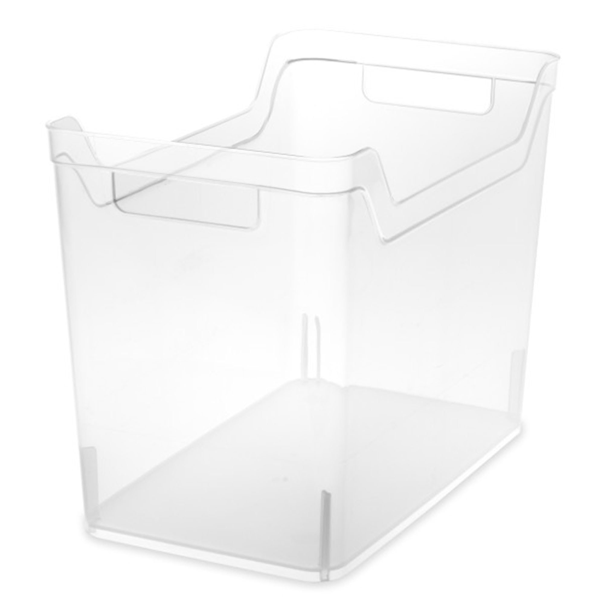 Sterilite Medium Clear Plastic Storage Bins with Handles - 12 Pack Open Top Shelf Organizer for Home, Kitchen, Office | Perfect for Pantry, Closet, and Garage Organization