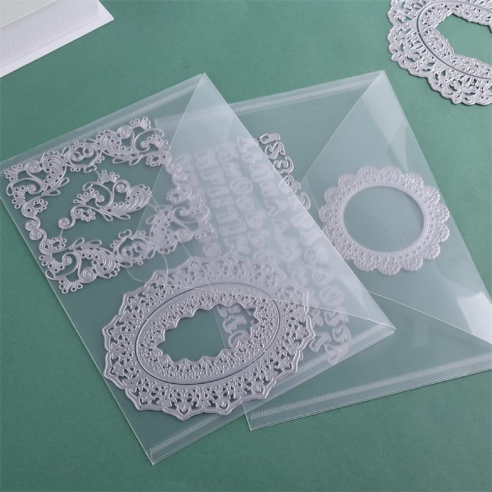10 Pack 10x7 Inch Large Stamps and Dies Storage Pockets - Durable Reusable Plastic Envelopes for Craft Organization - Perfect for Cutting Dies, Stencils, Embossing, Paper & Card Crafts - Ideal for Scrapbooking, Card Making & DIY Projects