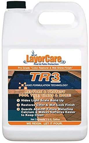 TR3-800-GL Pool Tile Sealer & Restorer - 1 Gallon Wet Look Protective Coating for Swimming Pool Tiles - Restores Shine & Protects Against Stains - Perfect for Pool Renovation & Maintenance