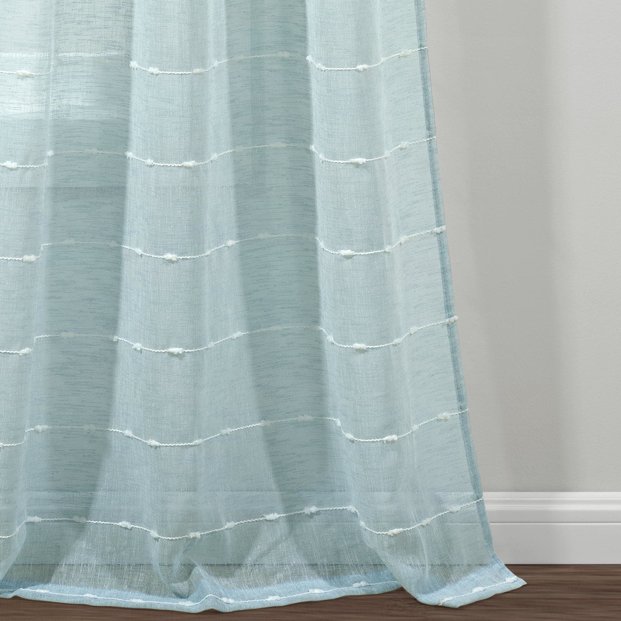Farmhouse Style Textured Grommet Sheer Window Curtain Panels - Light Filtering Semi-Transparent Drapes for Living Room, Bedroom & Kitchen - Set of 2 Panels (84 Inches Long)