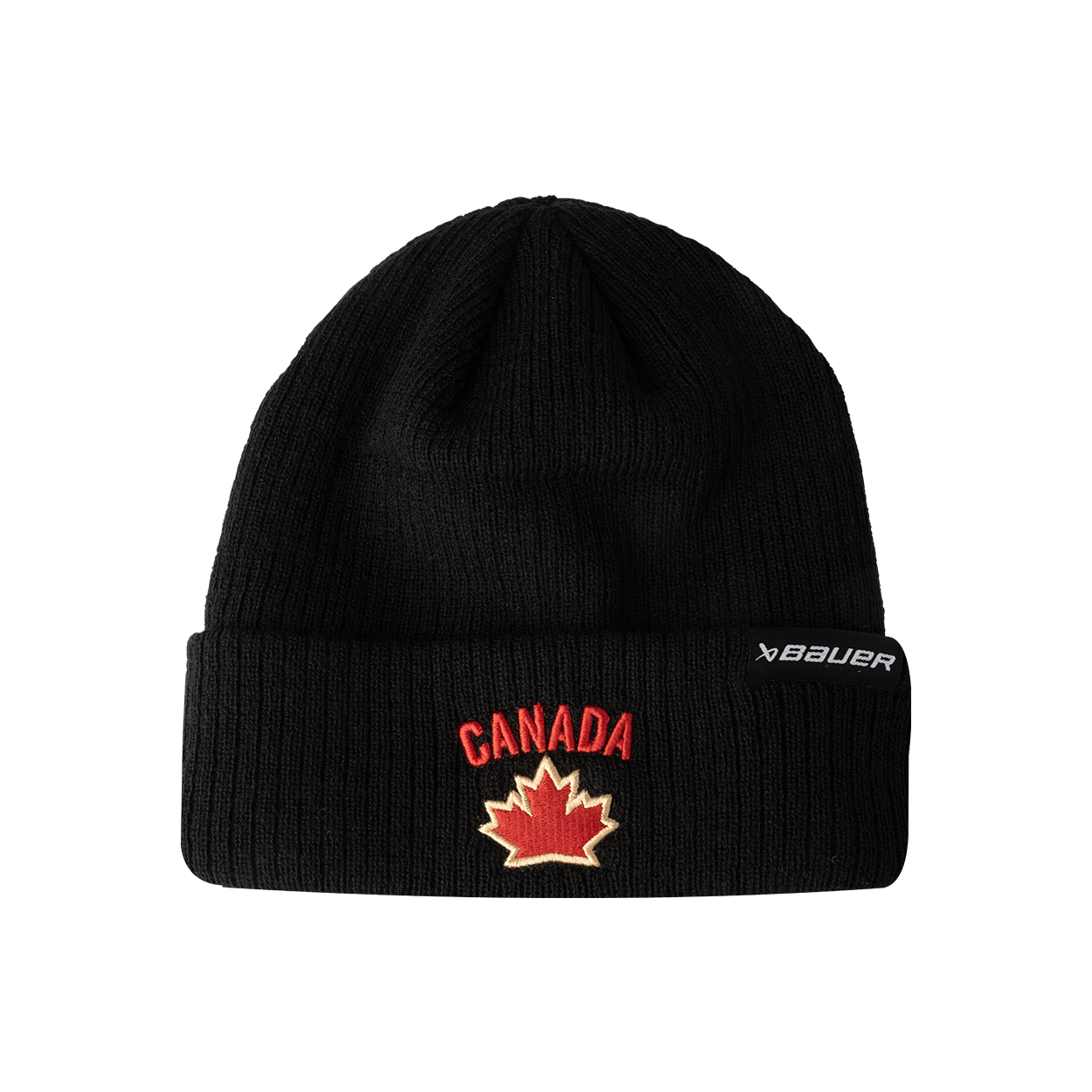 Bauer Hockey Canada Ribbed Toque for Men - Warm Winter Beanie Hat for Ice Hockey & Outdoor Activities