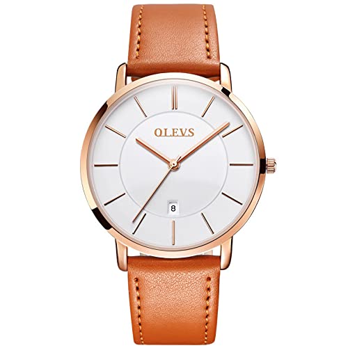 Japanese Automatic Movement Men's Watch - Ultra Thin Minimalist Design, Genuine Leather Strap for Business & Casual Wear | Perfect for Office, Date Night & Everyday Use