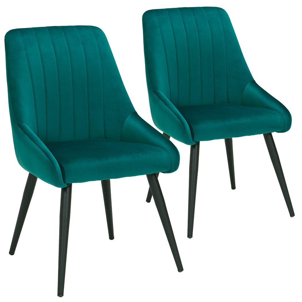 **Duhome Mid Century Modern Velvet Dining Chairs Set of 2 - Tufted Upholstered Armless Accent Chairs for Living Room, Bedroom & Dining Room - High Back Leisure Chairs for Coffee Break & Home Decor**