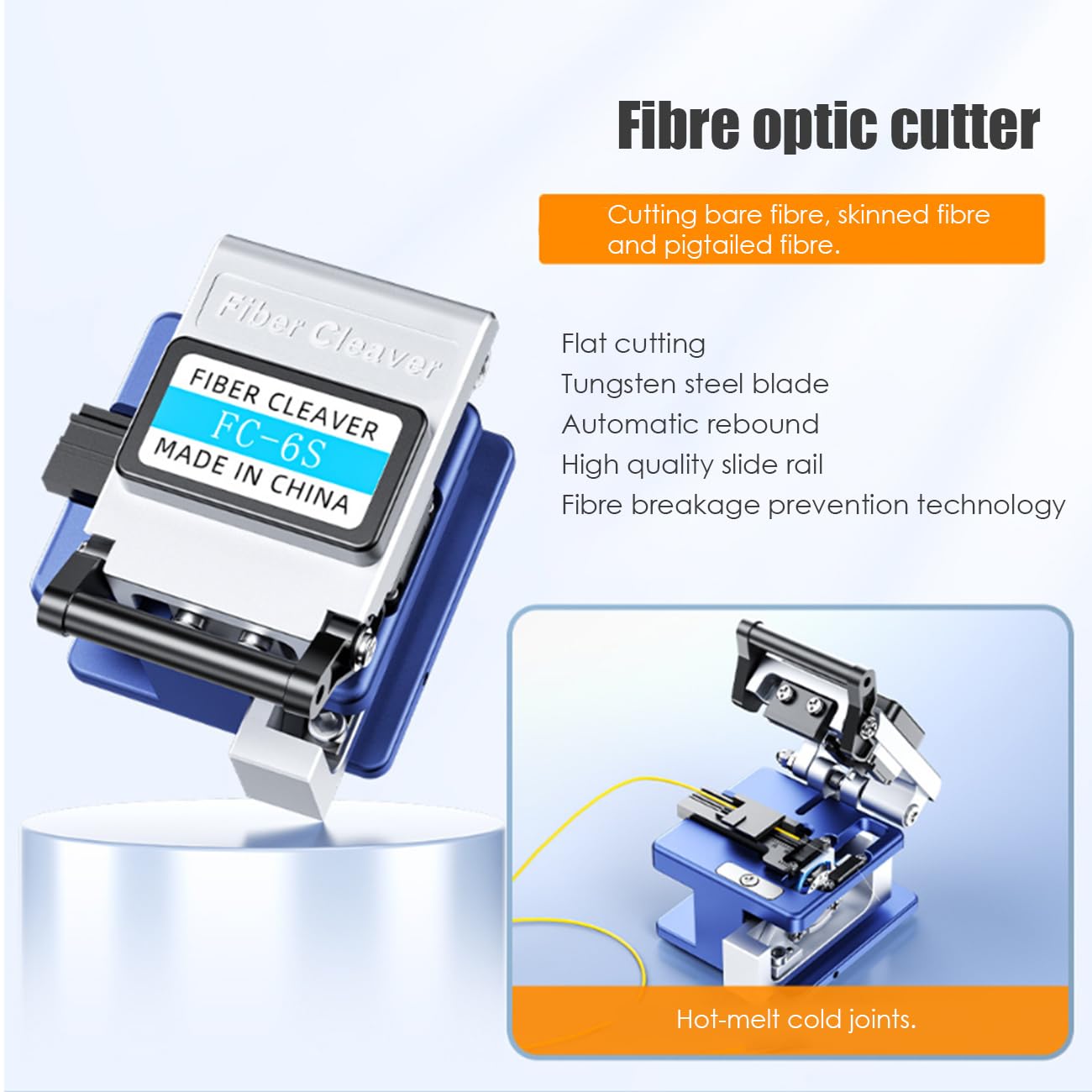 FTTH Fiber Optic Termination Tool Kit - Professional Fiber Optical Cable Cold Connection Kit with FC-6S Cleaver, 10mW Visual Fault Locator & Power Meter for CATV/FTTH Network Installation & Maintenance - Perfect for Telecom Engineers & Home Internet Setup