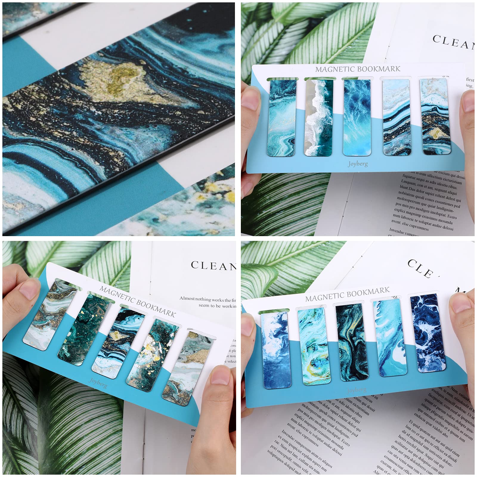 15 Pack Magnetic Bookmarks for Women & Men - Unique Page Markers for Book Lovers, Students & Teachers - Ocean Theme Reading Accessories for Books, Journals & Notebooks