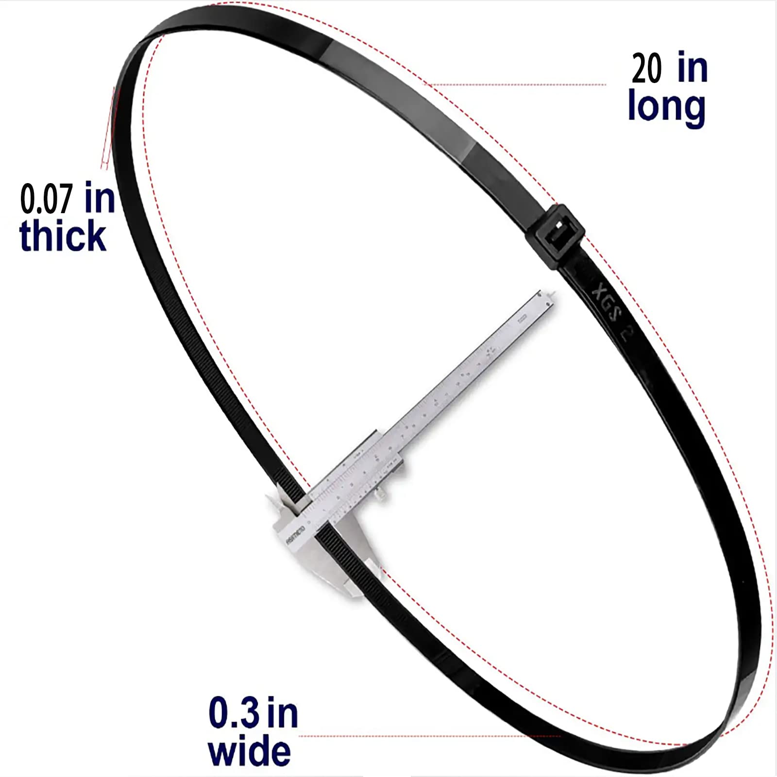 Heavy Duty 20 Inch Large Black Zip Ties - 60PCS Extra Long Cable Ties with 160LB Strength for Outdoor Wiring, Bundling & Organizing - Weather Resistant Wire Ties for Home, Garage & Industrial Use