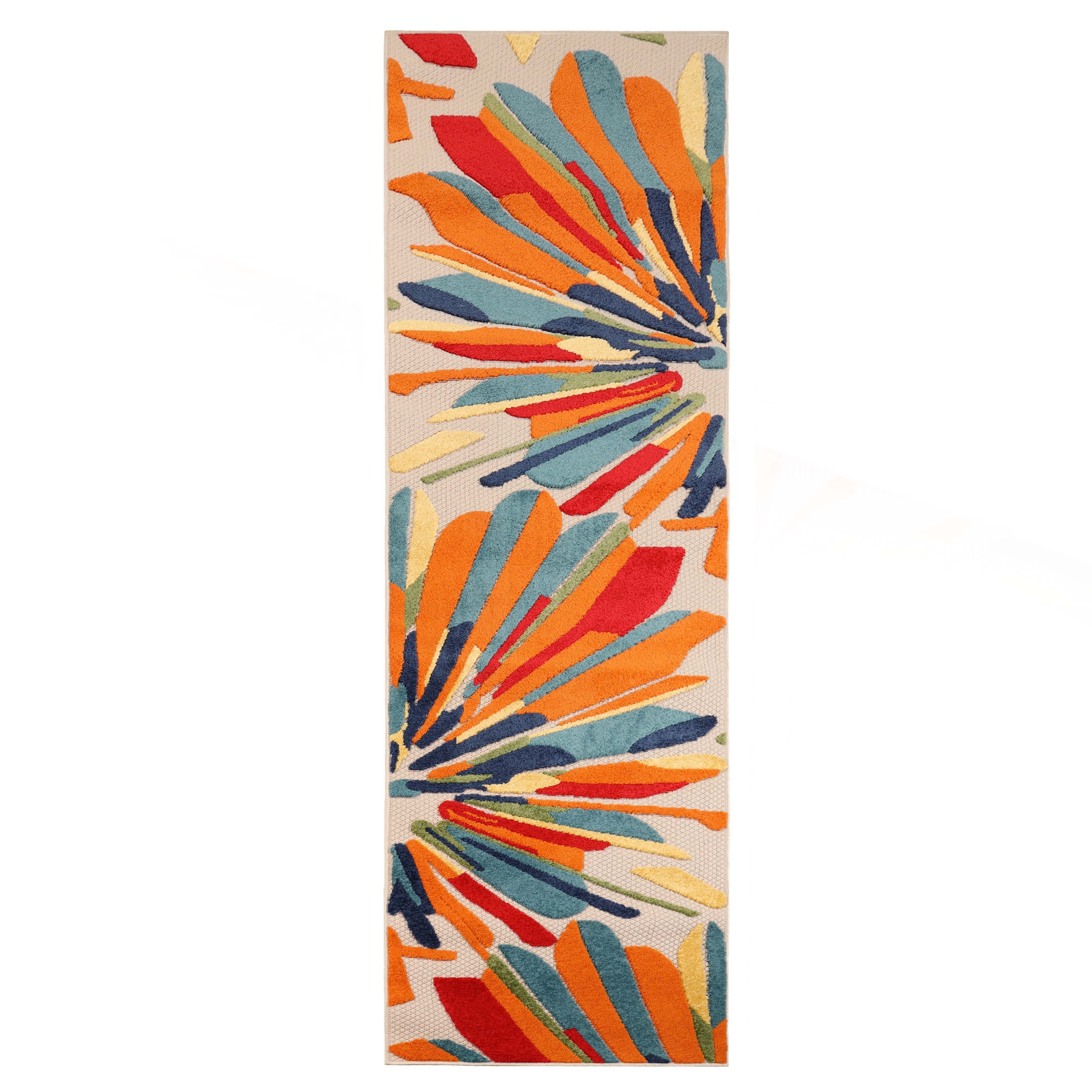Leander Modern Geometric Abstract Indoor/Outdoor Area Rug - Non-Slip Living Room Carpet, Bedroom Runner for Home Decor | Perfect for Hallway, Patio & Office Spaces