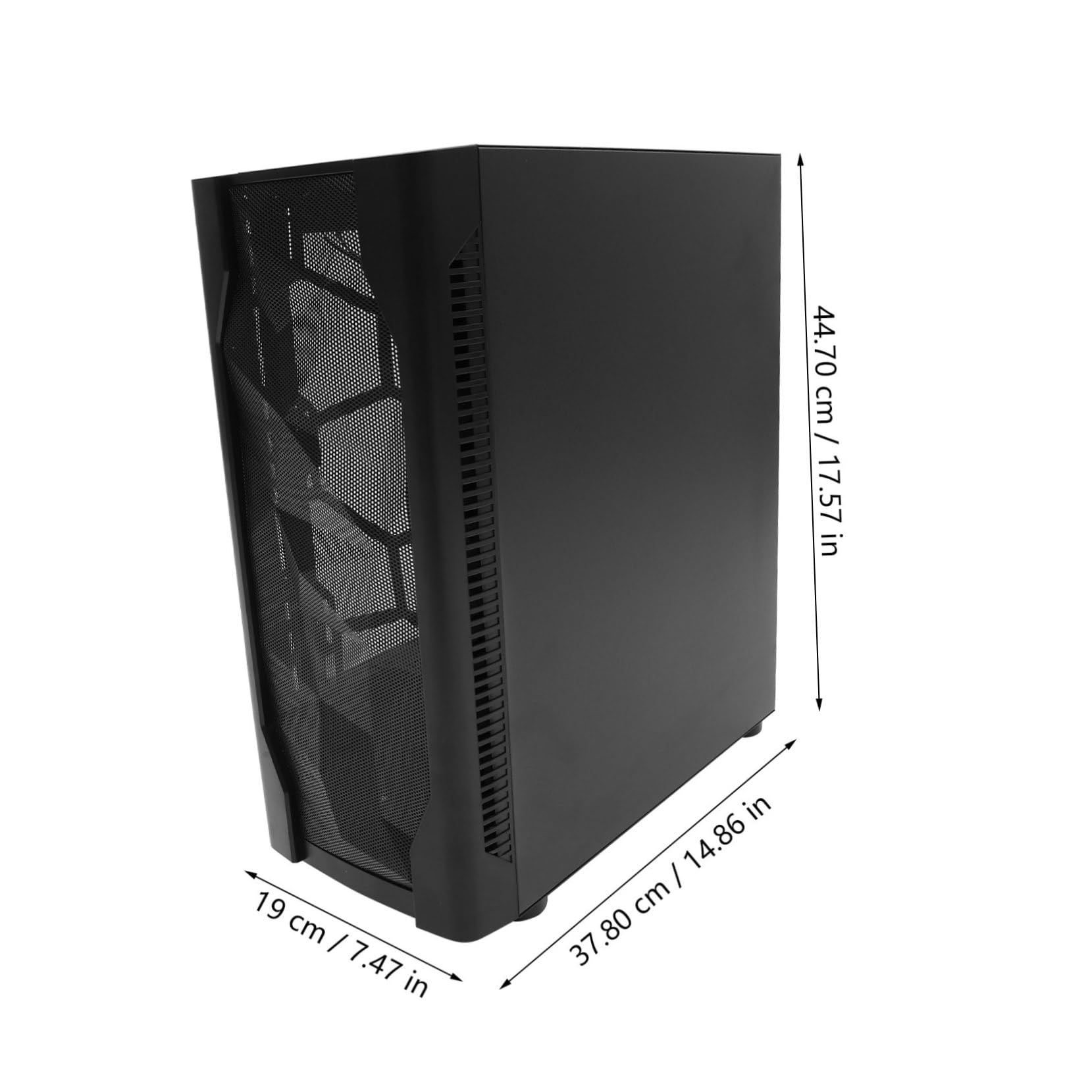 Mobestech ATX Mid Tower Gaming PC Case - Full Tempered Glass Side Panel, High Airflow Design, Supports E-ATX Motherboard (Black) - Perfect for Gaming Rigs & Custom Water Cooling Builds